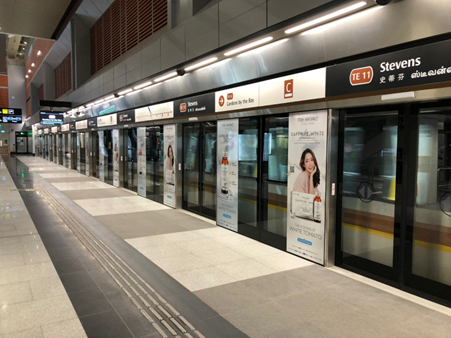 Stevens MRT Station Platform Door Advertising
